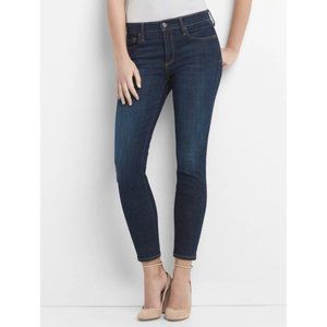 Gap Jeans True Skinny Ankle Mid Rise Classic Dark Wash 28